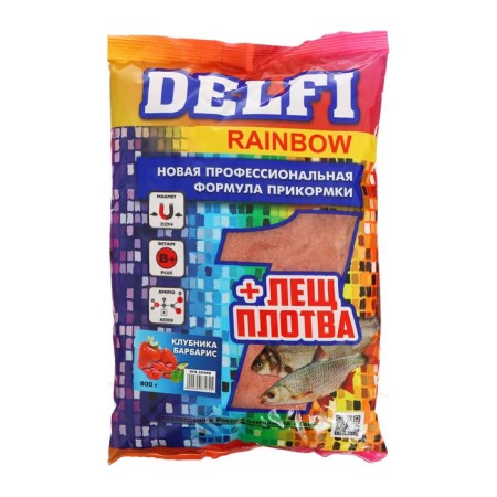 Bait DELFI Rainbow, Flying, Strawberry, Barberry, Red, 800 g