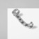 Earring "caffe" rhinestones in plexus, white color in silver