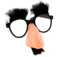 Mask glasses with eyebrows and mustache
