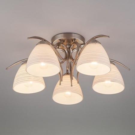 MEGAN chandelier, 5x60W E27, Nickel color-2