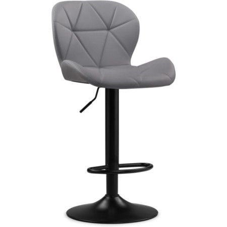 Baric stool Trio metal/eco -leather, black/gray 48x52x86 cm