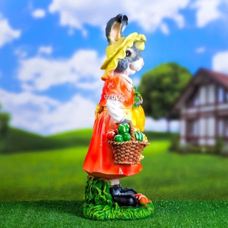 Garden figure "Bunny with a basket" 19x22x50cm-1