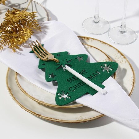 Set for decor of the dining rooms "Christmas tree" 4pcs centers 20x17cm 100%p/e, felt