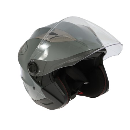 The helmet open with two visors, size M (57-58), model-BLD-708E, Gray glossy-3