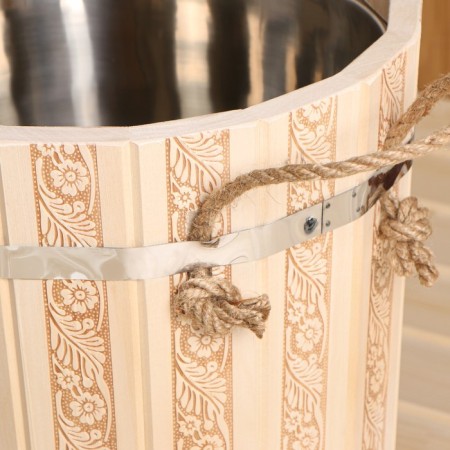 Pauline for a bathhouse, 15l, "Russian patterns", with a stainless insert-4