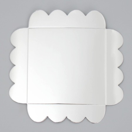 Cookie box, confectionery packaging with PVC lid, silver, 13 x 13 x 3 cm-5
