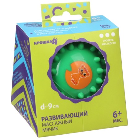 Developing tactile ball "Baby" , with a squeak, 1 pc, diameter 9, types of mix, crumb I-13