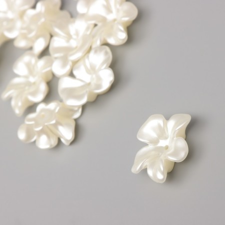 Beads for creativity plastic "Pearl flower" set 10 pcs 2x2.4 cm-1