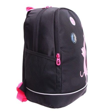 School backpack, 38 x 28 x 18 cm, Grizzly 363, ergonomic back, black/pink RG-363-11_1-1