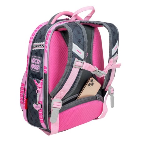 School backpack by Ergon. Spray Across 194 37*28*12 Virgo + Pen, Mesh Ser/Rose 24-194-12-3