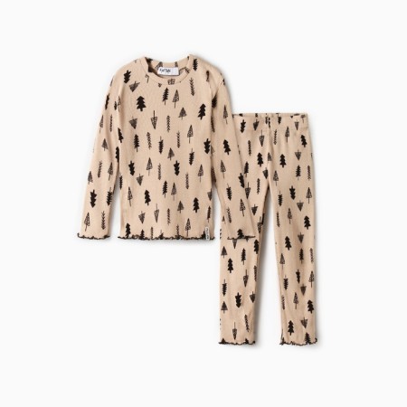 New Year. Pajama nursery (longshit and trousers) KAFTAN "Christmas trees" R.28 (86-92)-6