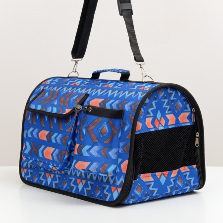 Bag - Carserans for animals, frame with pockets, 46 x 28 x 29 cm, blue-2