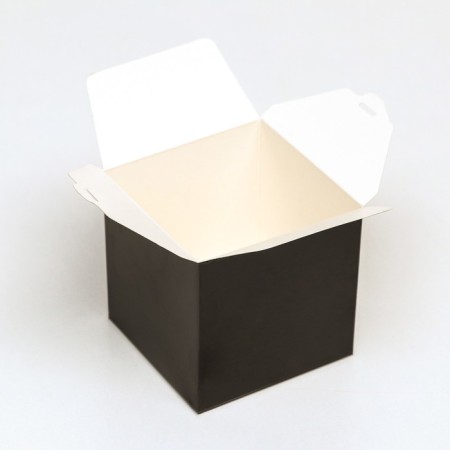The box is folding, square, black, 8 x 8 x 8 cm,-2
