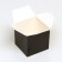 The box is folding, square, black, 8 x 8 x 8 cm,