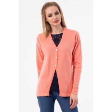 Cardigan female, size 42, coral color