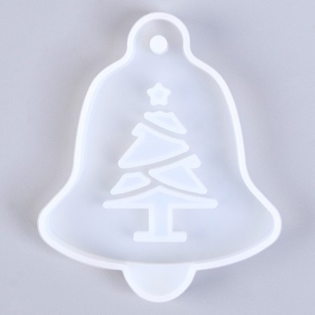 Silicone form universal, suspension "Bell with Christmas tree"-1