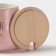 Ceramic mug with a spoon "Mrs.", 380 ml, pink color