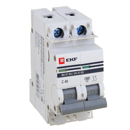 Automatic circuit breaker EKF Proxima, 2p, modular, 40 A-1