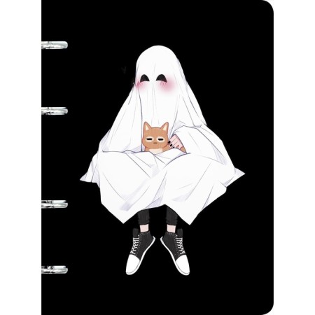 Notebook on rings A5, 120l CL/accurate sweet ghost, region craycous art, glitter, bl.