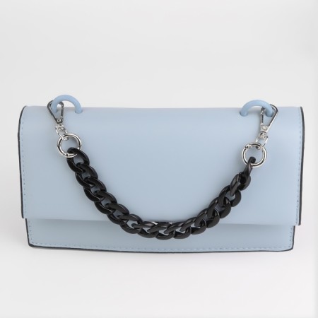 A chain for a bag, plastic, with carbines, 23 × 17 mm, 30 cm, black/silver color-3