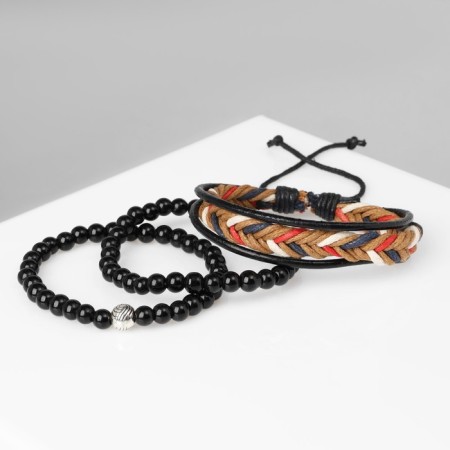 Bracelet male "Success Success" pigtail, 5 threads, colored, d = 7 cm-1