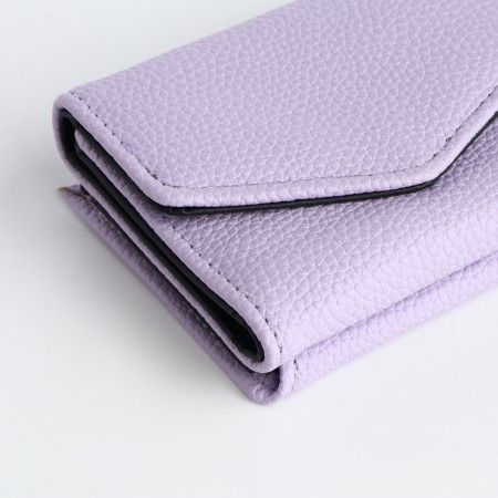 Women's wallet on the button, lilac color-4