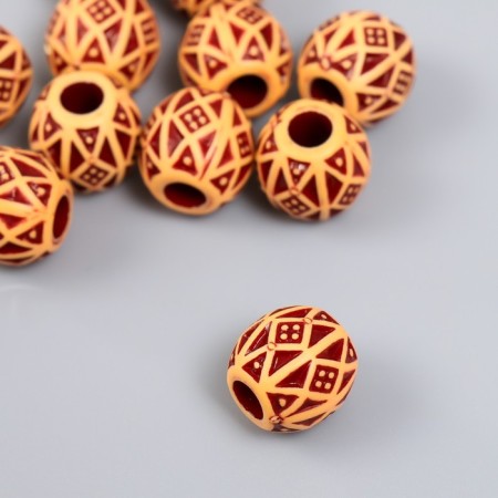 Beads for creativity plastic "Ethno. Patterns" set of 20 g 1.4x1.4x1.4 cm