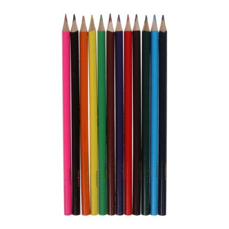 Pencils colored 12 colors, wooden, triangular body, in a cardboard box-7