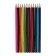 Pencils colored 12 colors, wooden, triangular body, in a cardboard box