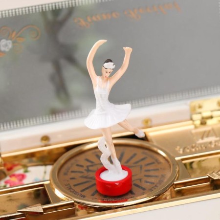 Musical mechanical musical "White piano" 16x14.5x11 cm-3