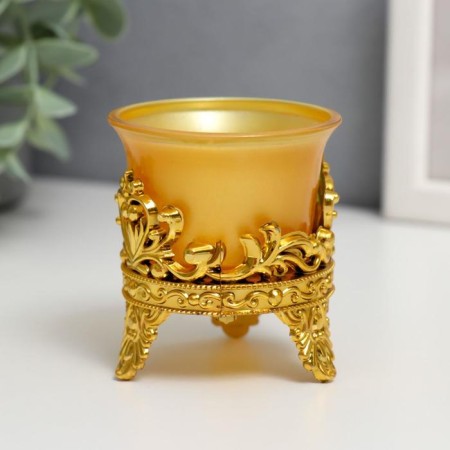 Climber Plastic, glass "Lotus flower" gold 6.5x6x6 cm-1