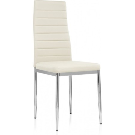 Stool on the metal frame DC2-001 Metal/Eco-leather, chrome/beige 41x45x96 cm