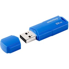 Flash drive Smartbuy 64GBCLU-BU, 64 GB, USB2.0, Thu up to 25 MB/s, PBU up to 15 Mb/s, blue