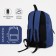 Youth backpack from textiles, 2 parts on lightning, 3 pockets, blue color