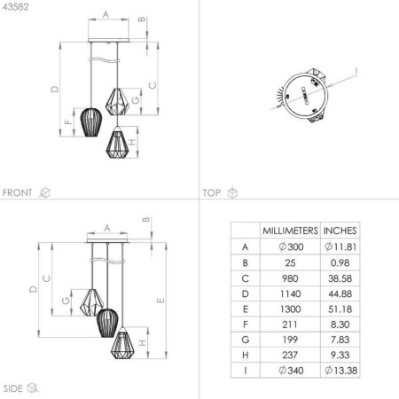 Distaff chandelier, 3x40W E27-2