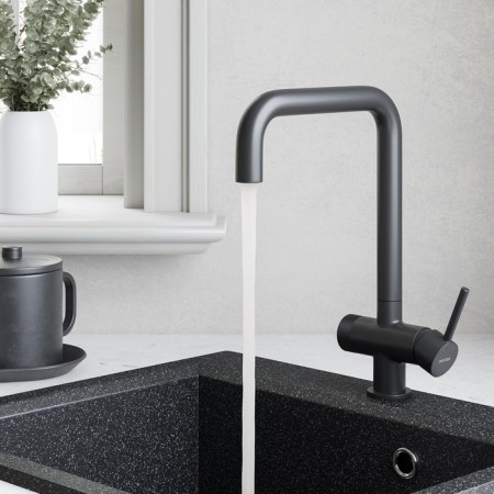 Santek's kitchen mixer "Tesio", with a filter connection, black matte-1