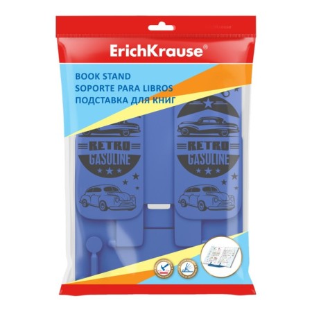 Book stand Erichkrause Vintage Car, plastic, blue with a pattern-1