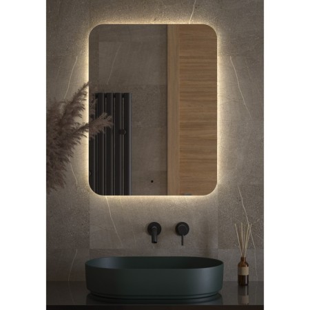 Mirror with Defesto LED backing 25 W, 60x80 cm, IR - switch, neutral white light-2