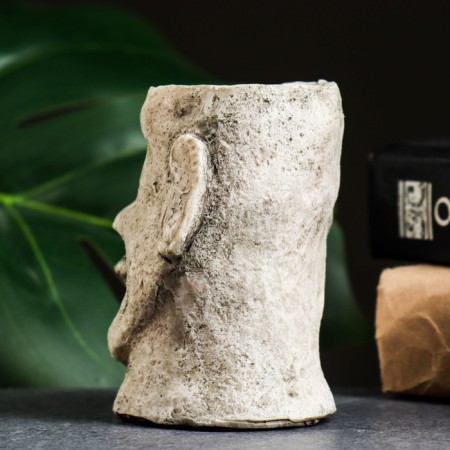Kashpo - Vase "Island of Easter" Gray Stone, 10x7x8cm-3