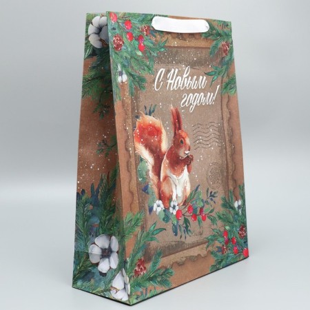 Craft vertical package “Happy New Year”, l 31 x 40 x 11.5 cm, new year-3