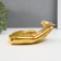 Standing interior polystone "Bird in the palm" gold 19.5x9.3x9.5 cm