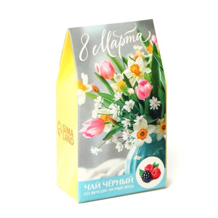 Gift tea "March 8: a bouquet of flowers", taste: forest berries, 20 g-3