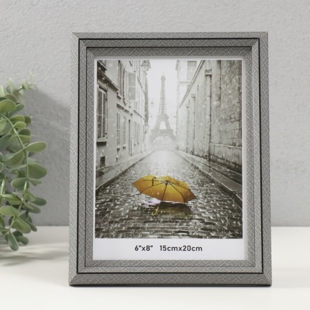 Photo frame plastic 15x20 cm "Staircase with rhombuses" gray 2x18x23 cm