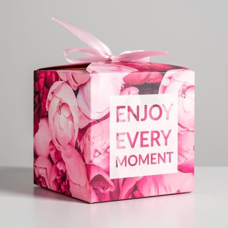 Gift folding box, packaging, "Enjoy EVERY MOMENT", 12 x 12 x 12 cm-1