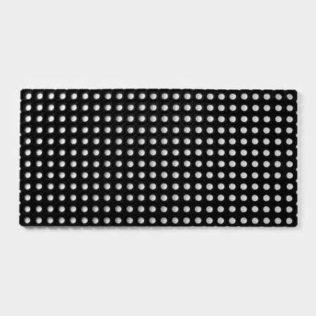 Muddy mud -bearded rug, 50 × 100 × 2.2 cm, black color