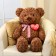 Soft toy "Bear" with heart, 80 cm, brown color
