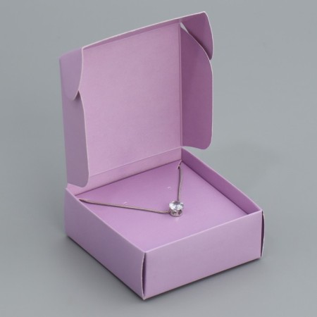 Gift box for jewelry double -sided, packaging, Lavender, 7.5 x 7.5 x 3 cm-4