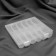 Organizer for threads, 18 departments, 20 × 19.5 × 3.5 cm, transparent color