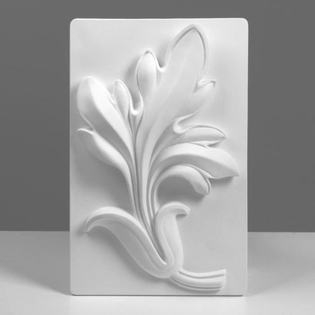 Gypsum figure ornament: lotus branch, 49 x 31 x 8.5 cm-1