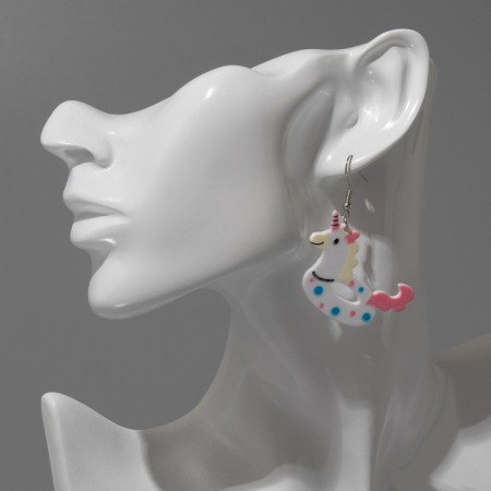 Acryl Earrings "Unicorns", colored in silver-4